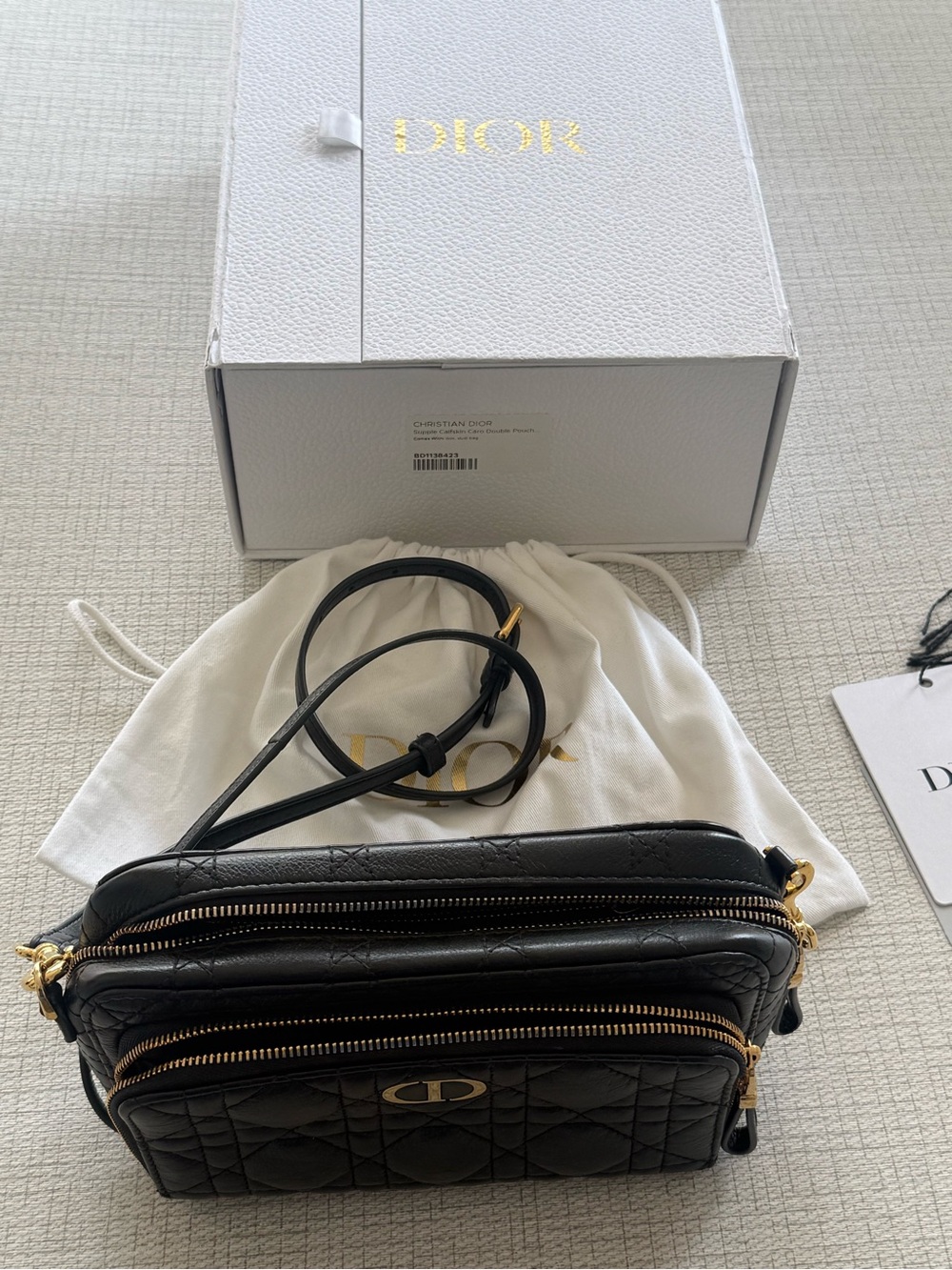Dior Supple Calfskin Caro Double Pouch Black - Picture 14 of 15